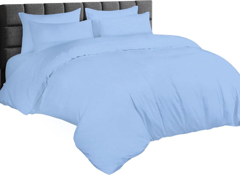 Siesta Zen Premium 100% Egyptian Cotton Duvet Cover Set - Queen Size, Blue - Image 2